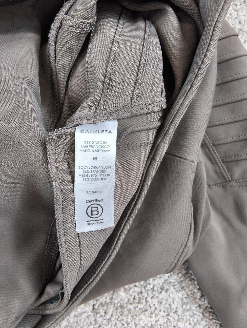 Athleta Leggings Womens Size Medium Delancey Moto Tight Pants Zip Ankle Stretch - Picture 4 of 5